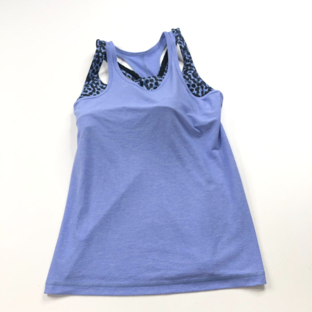 Lululemon M/L Sports Bra Athleisure Tennis Pullover Tank Top Blue Purple MINT